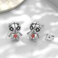 wholesale 925 Sterling Silver Metal Stone Voodoo Doll Stud Earrings Gothic Horror Skull Ghost Jewelry for Women Girls Gift-0-5