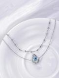 wholesale 925 Sterling Silver Evil Eye Teardrop Pendant Bracelet With Beaded Chain-0-4