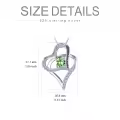 TOUPOP Sterling Silver Emerald Forever Love Heart Pendant Necklace-0-4