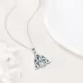 wholesale 925 Sterling Silver Abalone Shell Triquetra Pendant Necklaces Wholesale for Women Irish Lucky Charm s 43cm Chain Length-0-2