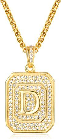 wholesale Gold Filled Sterling Silver Letter Jewelry Necklace for Women Gift for Mom Wife Birthday Anniversary Christmas-Letter D