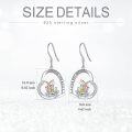 wholesale 925 Sterling Silver Lotus Flower Drop Earrings with Cubic Zirconia and Engraved Message I Love You Forever-0-2