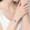 wholesale  Sterling Silver Genuine Heart Turquoise Bracelet Jewelry Gift for Women ( )-0-8