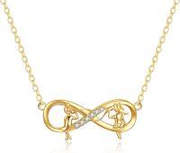wholesale 14K Gold Infinity Love Sisters and Mom Charm Necklace for Women Girls - Mothers Day s-2-Infinity Sisters