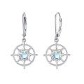 wholesale 925 Sterling Silver Moonstone Compass Earrings-0-0