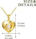 wholesale 18K Gold Heart Shaped Pendant with Diamond Accent Necklace for Women - 18K Gold Set-0-2