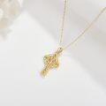 wholesale 14K Gold Celtic Knot Opal Cross Pendant Necklace for Women-0-2