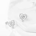 wholesale 925 Sterling Silver Heart-Shaped Moissanite Stud Earrings with White Cubic Zirconia Accents-0-1