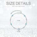 wholesale 925 Sterling Silver Blue Heart Link Bracelet With Cz-0-5