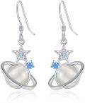 wholesale 925 Sterling Silver Planet & Star Drop Earrings - Cosmic Jewelry for Women-0-0