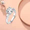 TOUPOP Sterling Silver Moissanite D Color VVS1 Diamond Engagement Ring-0-5