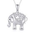wholesale 14K White Gold Diamond Elephant Pendant Necklace for Women 20 Inches-0-0