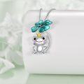 wholesale 925 Sterling Silver Frog with Crown and Butterfly Charm Necklace - Cute Animal Lovers Gift for Her-0-2
