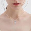 wholesale 925 Sterling Silver Birthstone Flower Cross Pendant Necklace-0-4