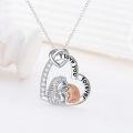 wholesale 925 Sterling Silver Hedgehog Heart Pendant Necklace - I Love You Forever Charm Gifts for Mom and Daughter Mothers' Day Birthdays Xmas-0-2