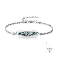 TOUPOP Sterling Silver Abalone Dragonfly Cremation Ashes Keepsake Bracelet-undefined