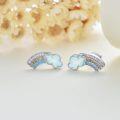 wholesale 925 Sterling Silver Opal Cloud & Rainbow Stud Earrings for Women Girls  36x14mm-0-2