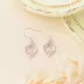 TOUPOP Sterling Silver Rose Heart Butterfly Initial X Letter Drop Dangle Earrings-0-3