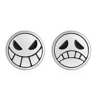 wholesale 925 Sterling Silver Smiley Face Earrings Wholesale Set-Skeleton