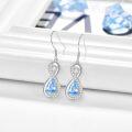 wholesale 925 Sterling Silver Blue Teardrop CZ Infinity Dangle Drop Earrings for Women-0-1