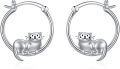 wholesale 925 Sterling Silver Otter Hoop Earrings Gift for Women Girls Jewelry Accessories-0-0