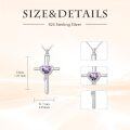 wholesale TOUPOP Cross Urn Necklaces For Ashes Birthstone Cremation Jewelry 925 Sterling Silver Crystal Memorial Keepsake Funeral Jewelry For Women (with Funnel Filler) -0-5