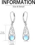 wholesale Teardrop Earrings For Women Celtic Filigree Drop Earrings Sterling Silver Leverback Earrings Jewelry Christmas Gifts For Women Her -0-3