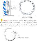 wholesale 925 Sterling Silver Blue Fire Opal Geometric Huggie Hoop Earrings for Women - Hypoallergenic  Set-0-2