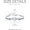 wholesale 925 Sterling Silver Blue Crystal Infinity Heart Bracelet for Women-0-3