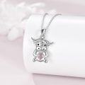 wholesale 925 Sterling Silver Unicorn Heart Charm Pendant Necklace Animal s for Girls and Women-0-2