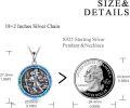 wholesale 925 Sterling Silver Saint Christopher Protect Us Round Pendant Necklace for Men & Women-0-3