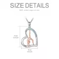 TOUPOP Sterling Silver Heart Pendant Gymnast Fashion Jewelry-0-5