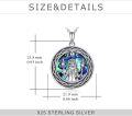 wholesale 925 Sterling Silver Abalone Shell Triple Moon Goddess Pendant Necklace for Women-0-3