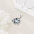 wholesale 925 Sterling Silver & Abalone Celtic Trinity Knot Necklace, Moonstone Pendant, 18+2 Chain, Gift Box-0-5