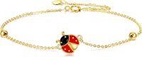 wholesale 14K Gold Ladybug Charm Bracelet Minimalist Fashion s for Girls and Women-Ladybug