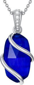 wholesale Sterling Silver Gemstone Dainty Pendant Necklace for Women Mom Gift-0-68