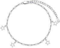 wholesale 14K Gold 925 Star Charm Anklet for Women - Minimalist Chain Foot Jewelry-Star Bracelet with Paperclip Chain
