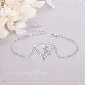 wholesale 925 Sterling Silver Heart Cross Charm Bracelet for Women-0-5