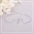 wholesale 925 Sterling Silver Heart Cross Charm Bracelet Wholesale for Women-0-5