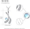 wholesale 925 Sterling Silver Moonstone Hockey Stick Pendant Necklace for Women-0-5