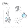wholesale 925 Sterling Silver Moonstone Hockey Stick Pendant Necklace for Women-0-5