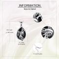 wholesale 925 Sterling Silver Phoenix Black Onyx Teardrop Pendant Necklace Platinum Plated-0-2
