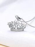 wholesale TOUPOP Crown Necklace 925 Sterling Silver Cubic Zirconia Queen Princess Pendant Jewelry Anniversary Christmas Birthday Gifts For Women Daughter Friends -0-1