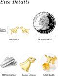 wholesale 925 Sterling Silver Gold Plated Labrador Retriever Dog Stud Earrings for Women - Pet Lover Gift Ideas-0-2