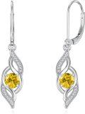 wholesale 925 Sterling Silver 12 Birthstone Leverback Dangle Earrings for Women-0-0