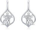 wholesale 925 Sterling Silver Highland Cow Sunflower Dangle Stud Leverback Hoop Earrings-0-37