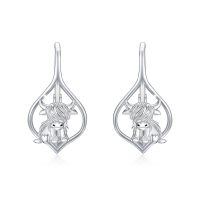 wholesale 925 Sterling Silver Blue Sapphire Moon Heart Cow Charm Pendant-3-2