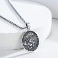 wholesale 925 Sterling Silver Eye Of Horus Falcon Egyptian Oval Pendant Necklace Oxidized Finish-0-5