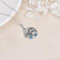 wholesale 925 Sterling Silver Blue Opal Bird Pendant Necklace - Gifts for Women and Girls-0-3