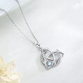 wholesale 925 Sterling Silver Celtic Trinity Knot Moonstone Pendant Necklace White Gold Plated-0-4